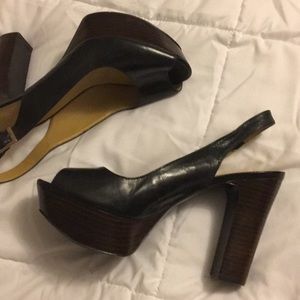 Open-toe Leather Platforms